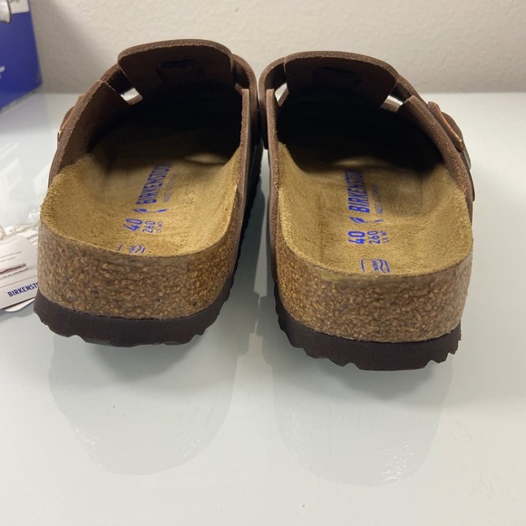 Birkenstock Size 40 M7 W9 Boston BS Soft Footbed Leather Clogs Dark Brown NEW - Picture 6 of 11